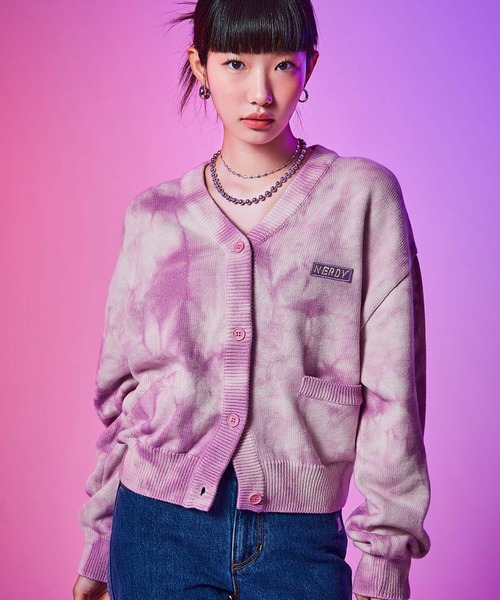 「NERDY」 ニットカーディガン S ライトパープル レディース_画像5