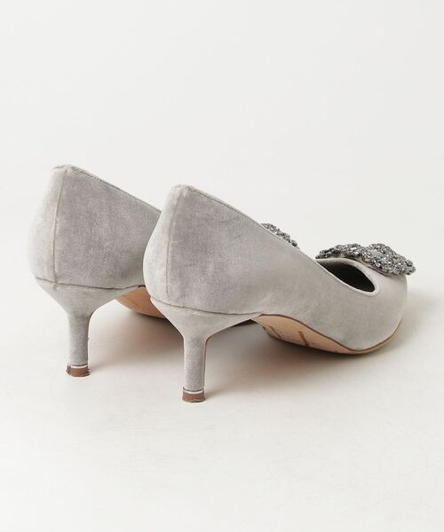 MANOLO BLAHNIK グレー ポインテッドトゥ ミュール MANOLO BLAHNIK（マノロブラニク） パンプス - グレー レディース