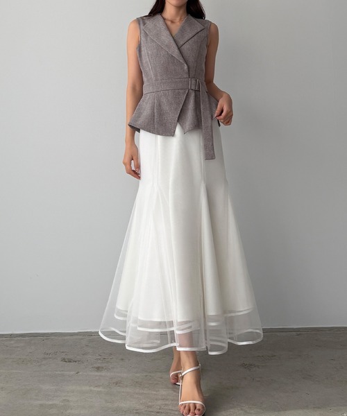 「Louere」 ドッキングワンピース SMALL グレー レディース_画像3