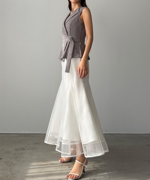 「Louere」 ドッキングワンピース SMALL グレー レディース_画像4