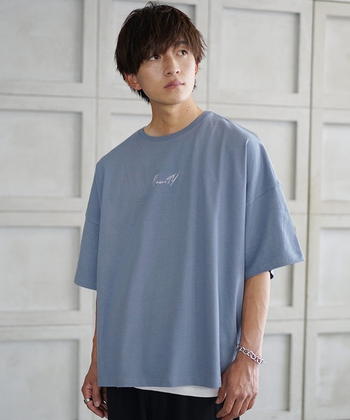 日本未入荷 MEDM ロゴ刺繍 地球柄 半袖 Tシャツ 人気 トップス MR. ENJOY DA MONEY(ミスターエンジョイダマネー)のメンズ