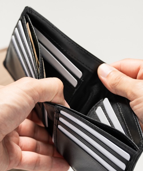 MURA（ムラ） マネークリップ やぎ革レザー 隠しポケット付 スリム 二