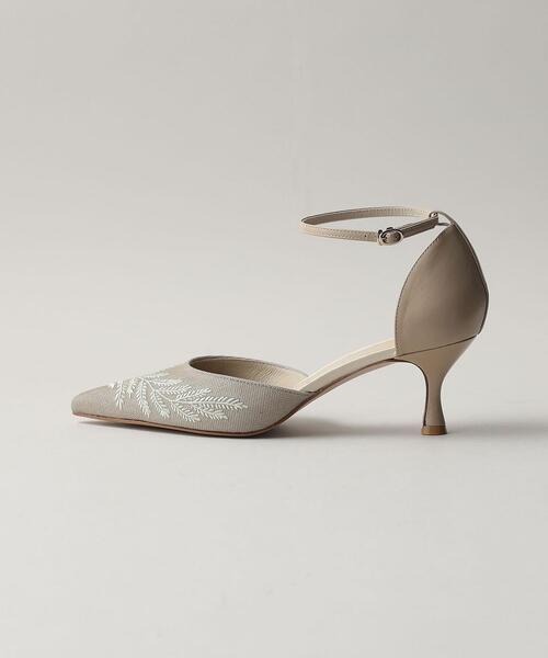 パンプス リーフエンブロイダリー パンプス60↓↑