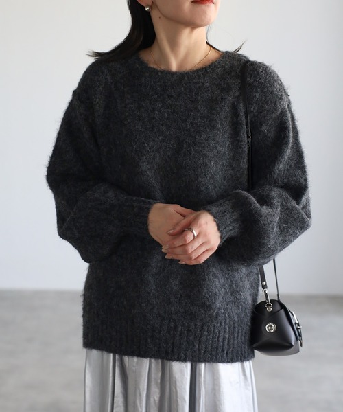 ap retro ニット セーター もちふわシャギーニットプルオーバー