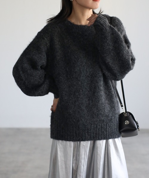 ニット セーター もちふわシャギーニットプルオーバー / モヘアライクニットプルオーバー レディース ap retro ニット セーター もちふわシャギーニットプルオーバー