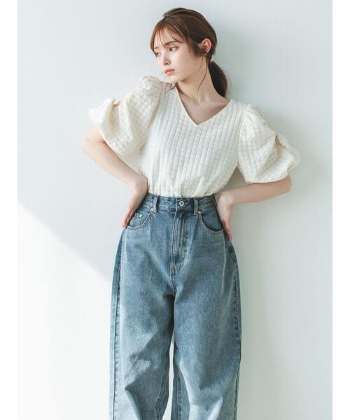 ブラウス シャツ 前後2WAYタイブラウス レディース Rouge vif ブラウス シャツ 前後2WAYギャザーボウタイブラウス