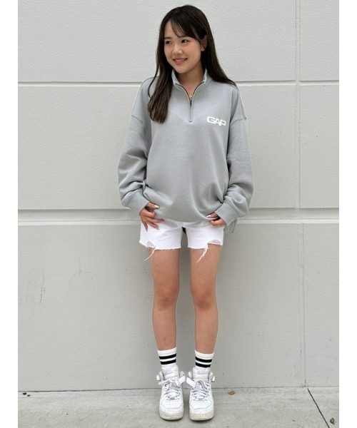 GAP トレーナー スウェット GAPロゴ ハーフジップアップ プル