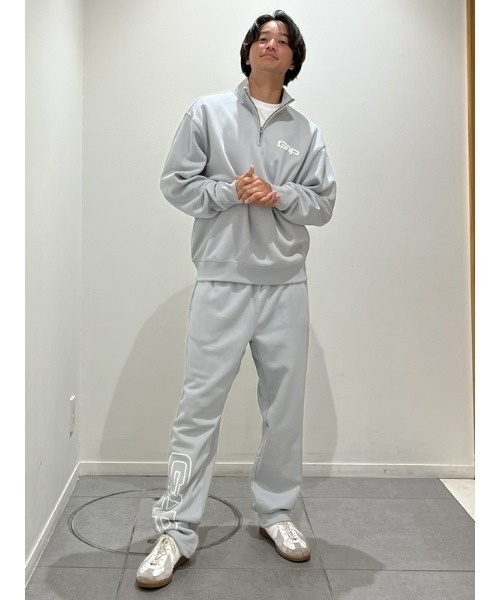 ユニセックス カジュアル ハーフジップ 人気 ロゴ スウェット2色 GAP トレーナー スウェット GAPロゴ ハーフジップアップ プル