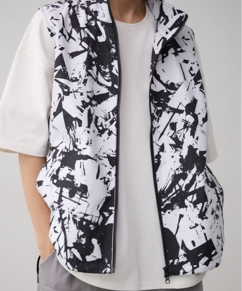 AZUL BY MOUSSY ベスト ジレ サイドスリットスタンドカラ―ベスト