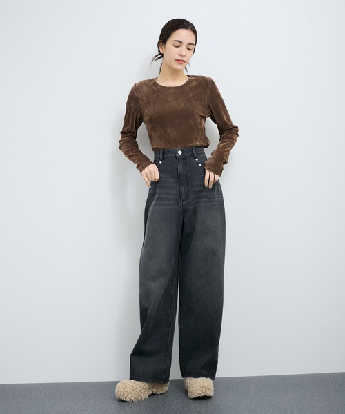 LE CERCLE par rope' tシャツ ネック付きフロッキープルオーバー