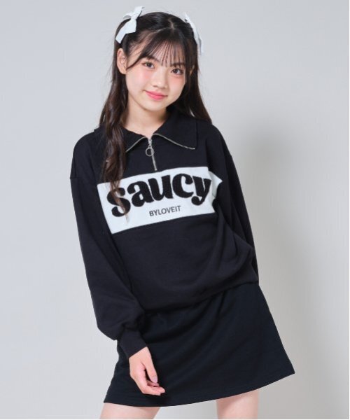 by LOVEiT アンサンブル 切り替えハーフZIPプルオーバースカートセット