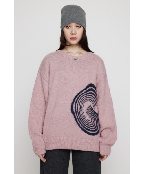 ニット/セーター LACY FUSUMA KNIT TOPS SUGGESTION/サジェッション サッカーデザインクルーニット（ニット