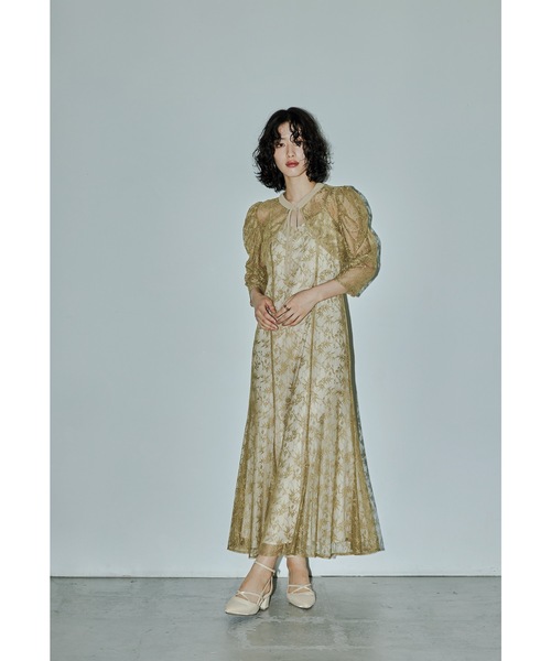 パーティードレス 結婚式 同窓会 お呼ばれワンピース niana（ニアナ） ドレス ラメレースボレロセットワンピース 結婚式