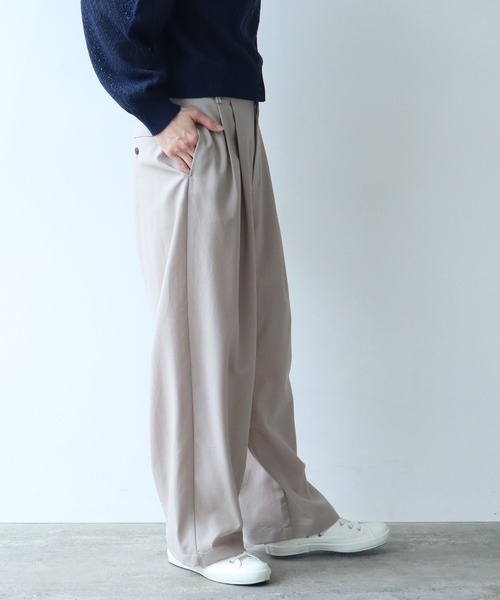 yuni スラックス パンツ ウォッシャブルサマーウール テーパード