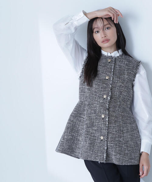 NATURAL BEAUTY BASIC コート アウター スプリングツイード