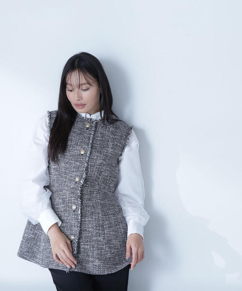 NATURAL BEAUTY BASIC コート アウター スプリングツイード