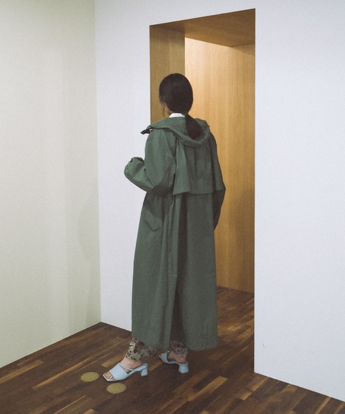 Audrey and John Wad コート アウター フード付きAラインジップ