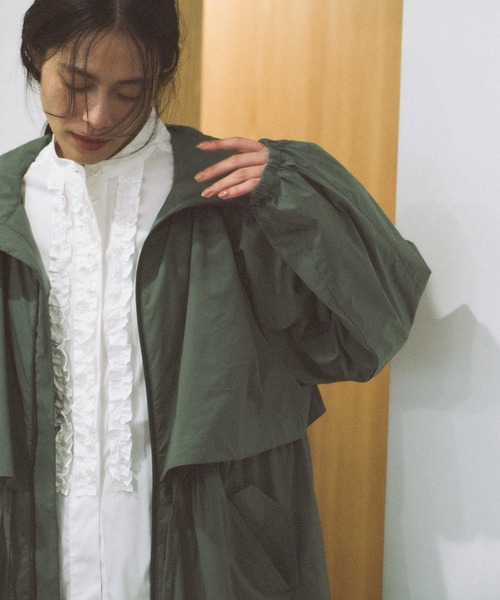 新品　Audrey and John Wad コート　アウター Audrey and John Wad コート アウター フード付きAラインジップ