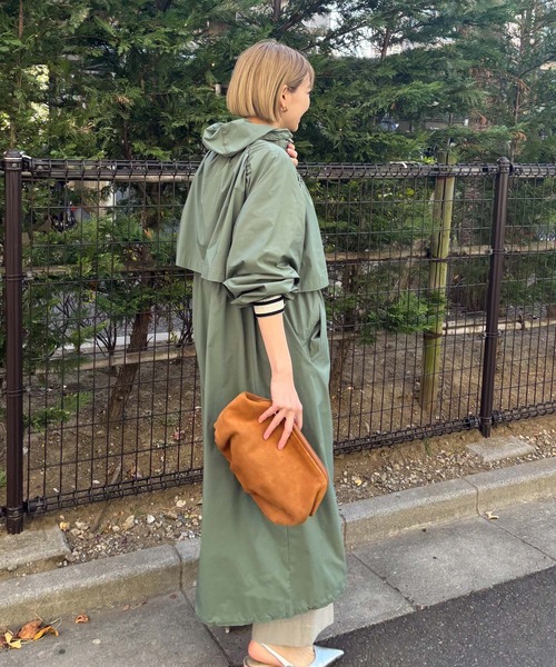Audrey and John Wad コート アウター フード付きAラインジップ