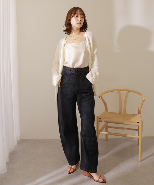 ジーンズ デニム デニムパンツ belt high waist denim pants /ベルト