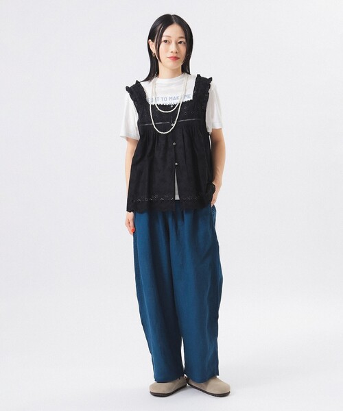 BEAMS BOY   黒キャミソール BEAMS BOY ブラウス シャツ カットワーク キャミソール