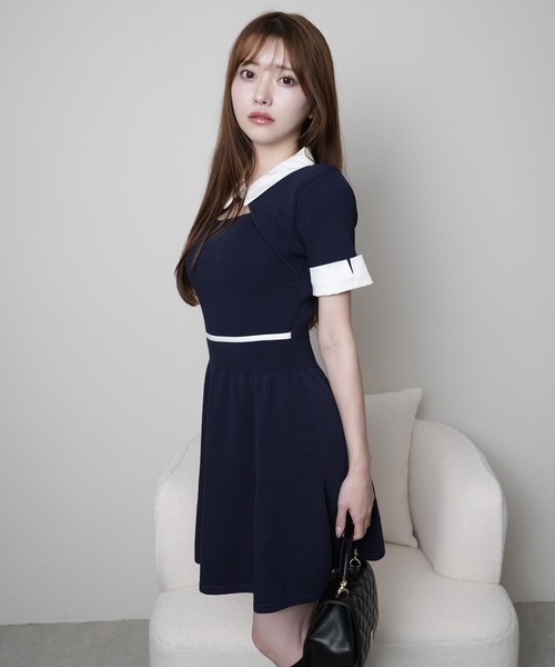 LIP SERVICE（リップサービス） ワンピース チェックカラーフレア