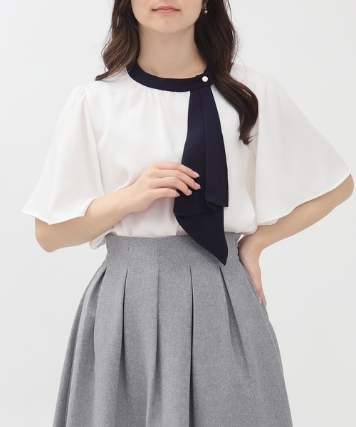 TRUDEA（トルディア） ブラウス シャツ 半袖 「UVカット，防汚加工