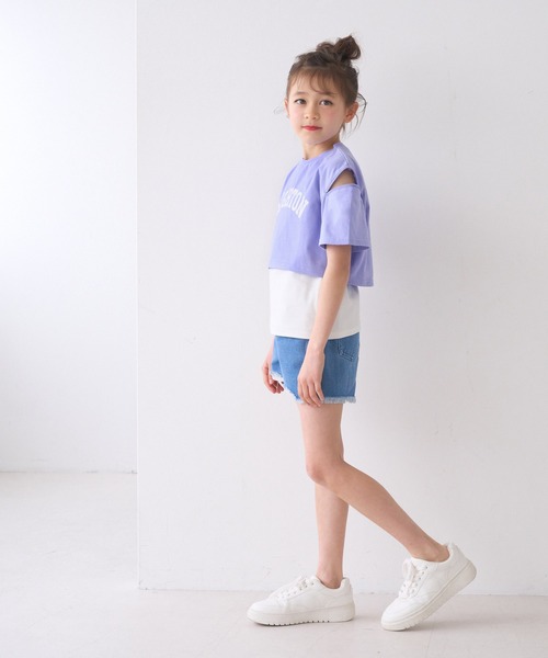 子供のTーシャツ2種　と　ストラップ coca tシャツ キッズ 肩ファスナー短丈トップス＆タンクトップ 2