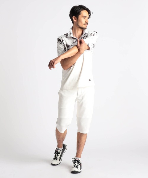 NICOLE CLUB FOR MEN ポロシャツ ムラ柄スキッパーポロシャツ