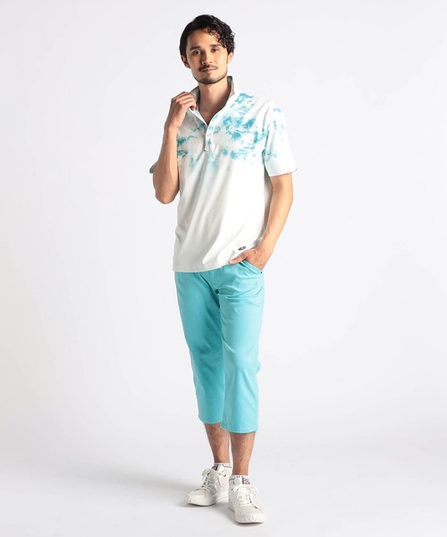 NICOLE CLUB FOR MEN ポロシャツ ムラ柄スキッパーポロシャツ