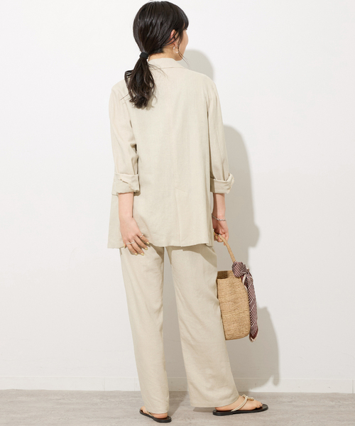 relume リネンレーヨンタックストレートパンツ　size36 追加》リネンレーヨンタックストレートパンツ（スラックス