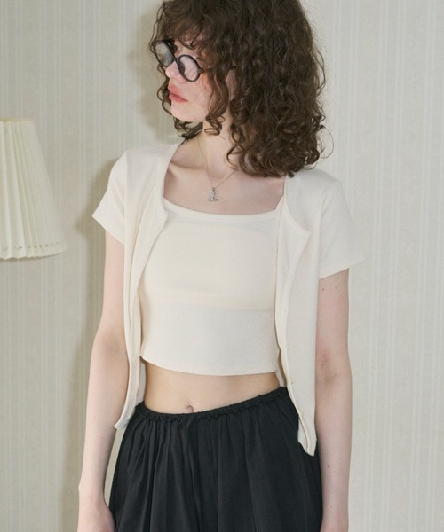 カーディガン 2way rib cardigan set / 2wayリブカーディガンセット レディース GIUNON カーディガン 2way rib cardigan set / 2wayリブ