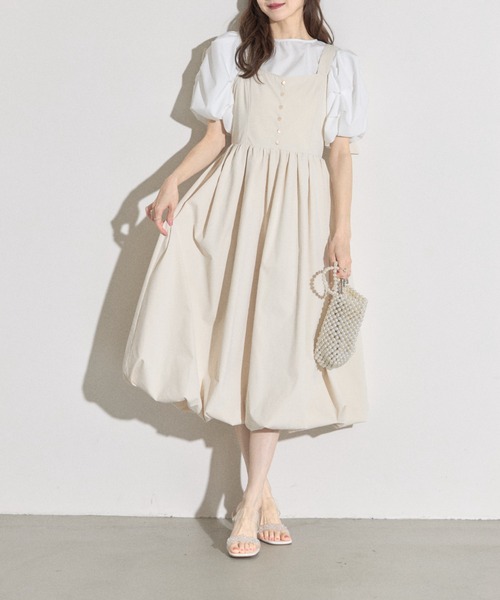 未使用✨️toccocloset✨️ ZOZO限定✨️ウエストリボン切替スカート tocco closet ジャンパースカート 「ZOZO限定」ショルダーバック