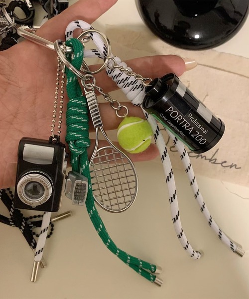 Revo. チャーム カメラモチーフ マルチチャーム テニス ラケット