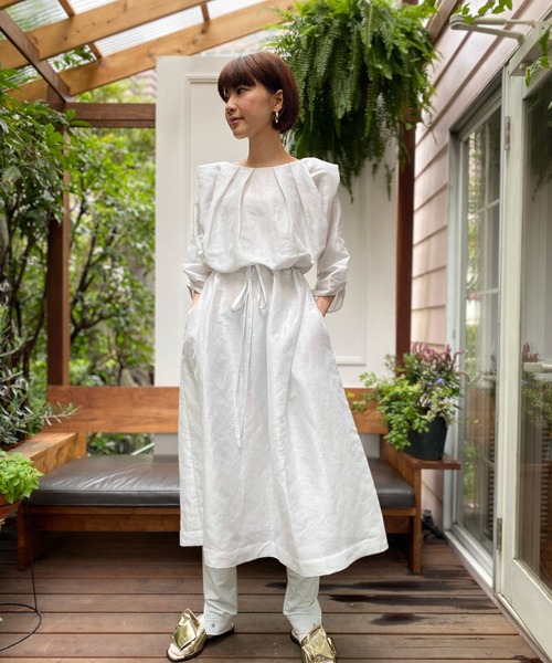 AVIE シースルーワンピース38 AVIE 「AVIE」 7分袖ワンピース 38 ライトグレー レディース