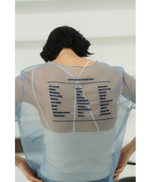 tシャツ embroidery sheer T レディース