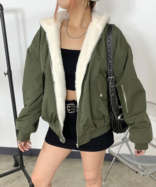 「non-hedge」 ジップアップブルゾン FREE ベージュ レディース_画像6