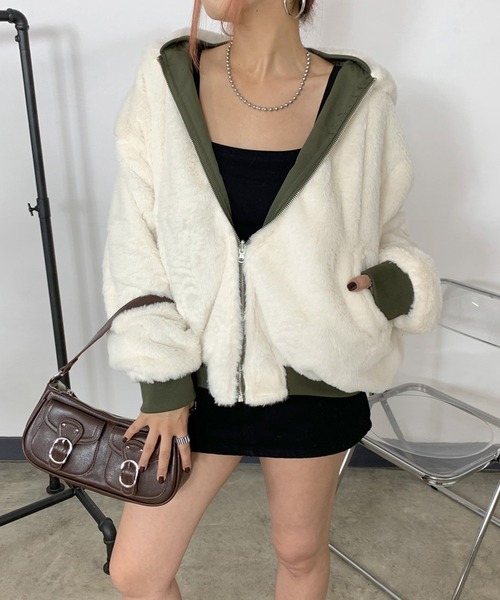 「non-hedge」 ジップアップブルゾン FREE ベージュ レディース_画像7