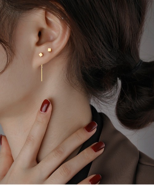 ALWAYS GOOD TIME ピアス 「Silver925」金属アレルギー対応 キューブ 