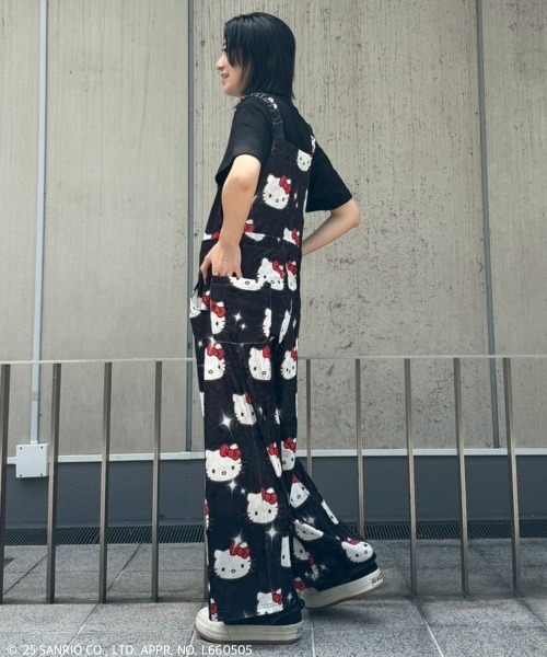 サロペット オーバーオール 「HELLO KITTY」KILA KILA VELOUR サロペット レディース | Candy Stripper | 11