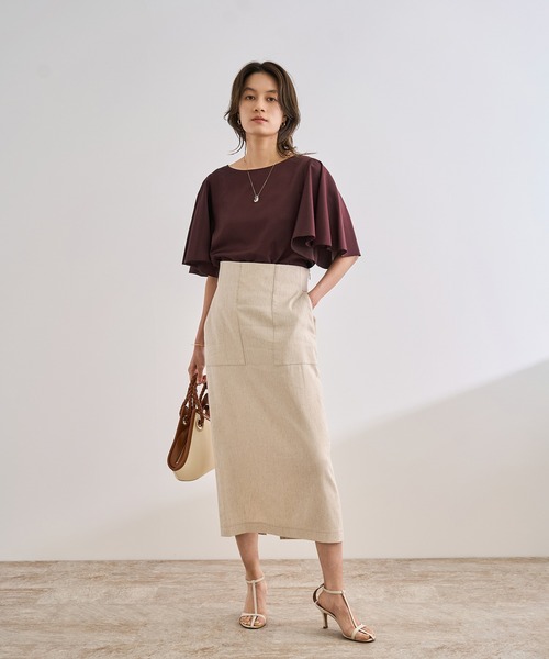 ROPE'（ロペ） ブラウス シャツ 「洗える」フレアスリーブオーバー
