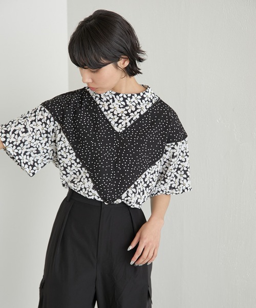 「ear PAPILLONNER」 「SUMi STYLE」7分袖ブラウス FREE ブラック レディース