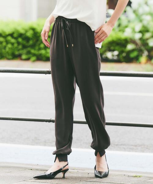 UNTITLED パンツ 「吸水速乾/ウエストゴム」バックサテン ジョグパンツ