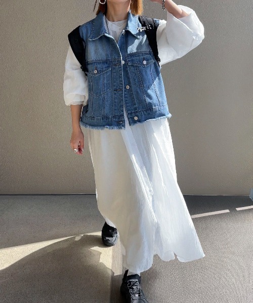 「feepur by saya」 ベスト MEDIUM グレー レディース