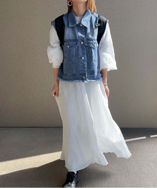 「feepur by saya」 ベスト MEDIUM グレー レディース
