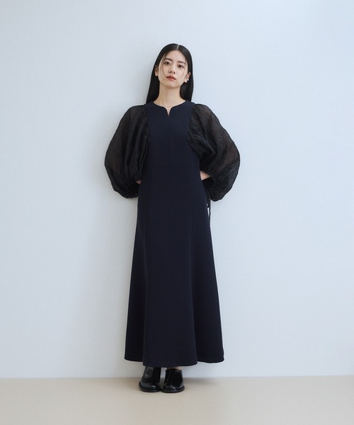 ADAM ET ROPE'（アダムエロペ） ドレス シアースリーブコンビドレス