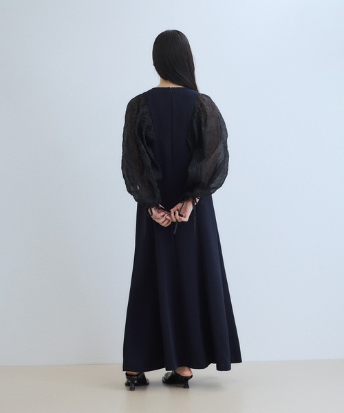 ADAM ET ROPE' WEB限定・オケージョン】シアースリーブコンビドレス WEB限定】・【オケージョン】シアースリーブコンビドレス