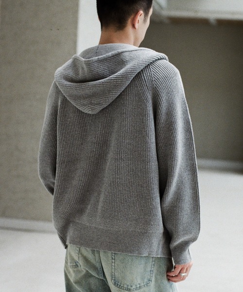 WYM LIDNM セーター ニット AZE KNIT CROPPED HOODIE メンズ