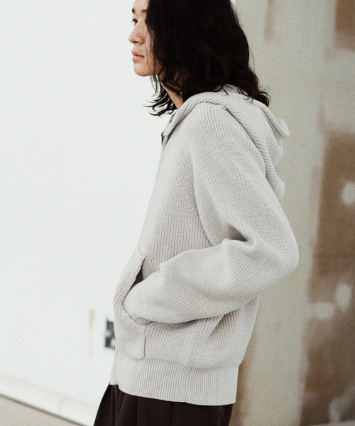 WYM LIDNM セーター ニット AZE KNIT CROPPED HOODIE メンズ