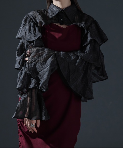 Ellno de Mavie（エルノデメヴィ） カーディガン フリルスリーブ